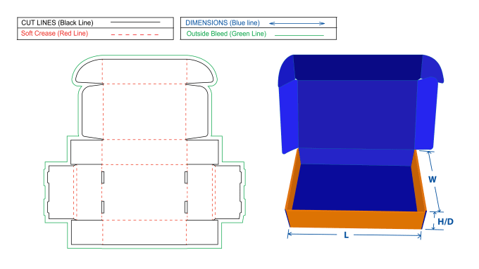 Gig Preview - Create corrugated mailer box perfect dieline template