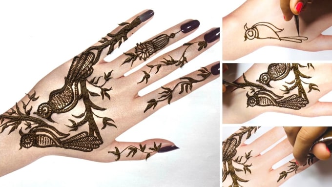 Gig Preview - Draw best henna mehndi design video for you