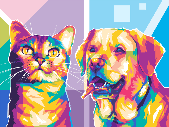 Gig Preview - Draw your cute pet into pop art style