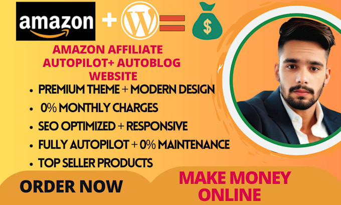 Gig Preview - Create money making amazon affiliate autopilot website with autoblog