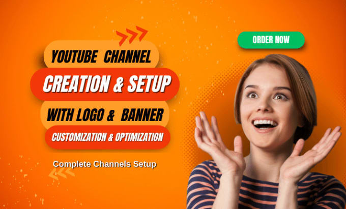 Gig Preview - Create and setup youtube channel with logo, banner, seo