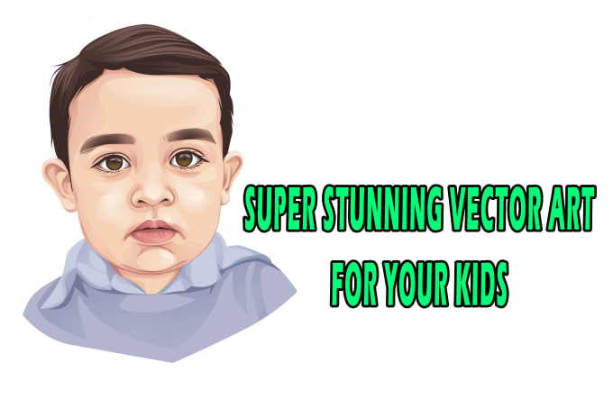 Gig Preview - Create stunning vector portrait from picture of your kids