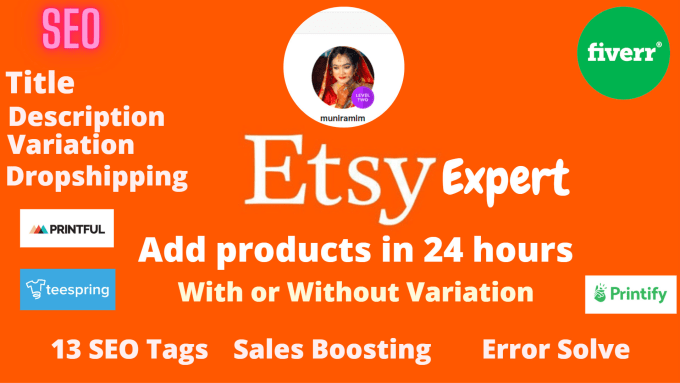 Gig Preview - Upload etsy product listings with SEO titles description 13 tags which sales