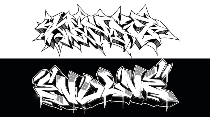 Gig Preview - Create blackwhite graffiti style for your name in 24 hours