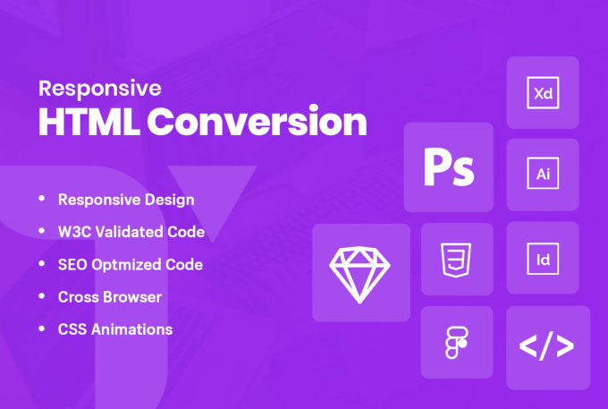 Gig Preview - Our agency will convert psd to html responsive bootstrap 4