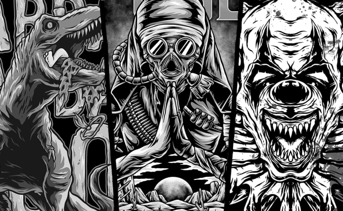 Gig Preview - Make dark art illustration for metal album cover and merch