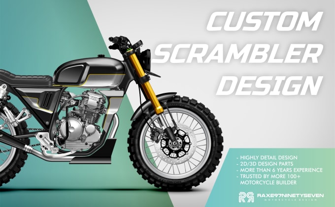 Gig Preview - Design sketch your custom scrambler motorcycle build