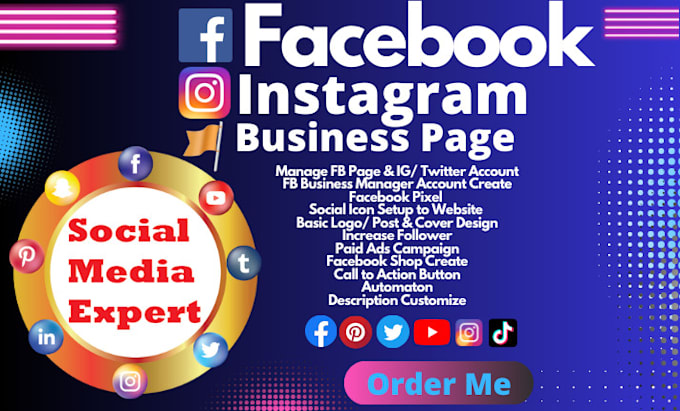 Bestseller - setup, manage facebook business page, instagram, post, cover