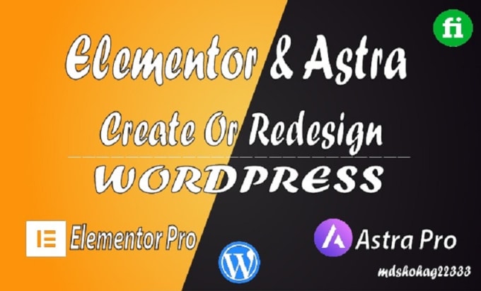 Gig Preview - Create, design a landing page or full wordpress website with astra and elementor