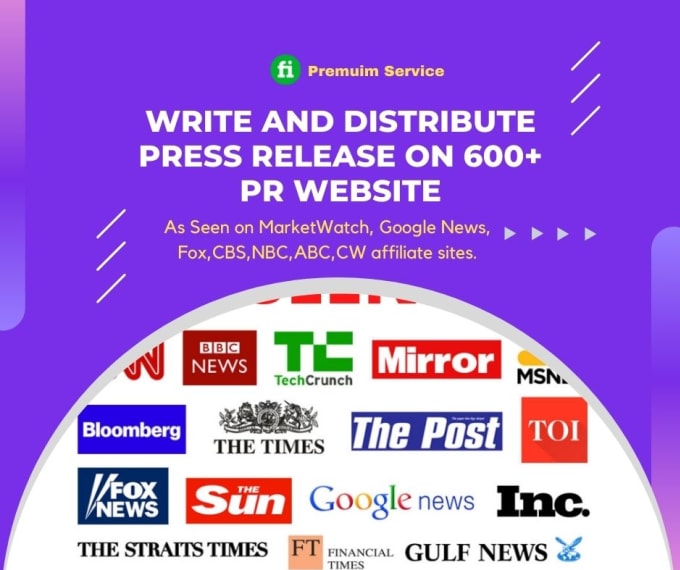 Gig Preview - Write and distribute press release on pro website