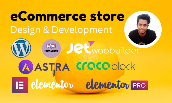 Gig Preview - Build professional ecommerce website with woocommerce, jetwoobuilder, elementor