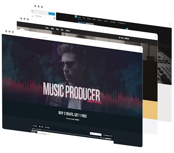 Gig Preview - Create your producer beatstore  wordpress website design