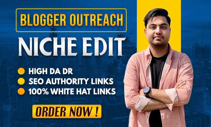 Gig Preview - Do niche edit link insertion dofollow SEO backlinks blogger outreach guest post