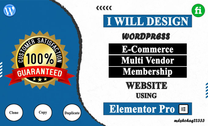 Gig Preview - Design wordpress ecommerce,multi vendor,membership website using elementor pro