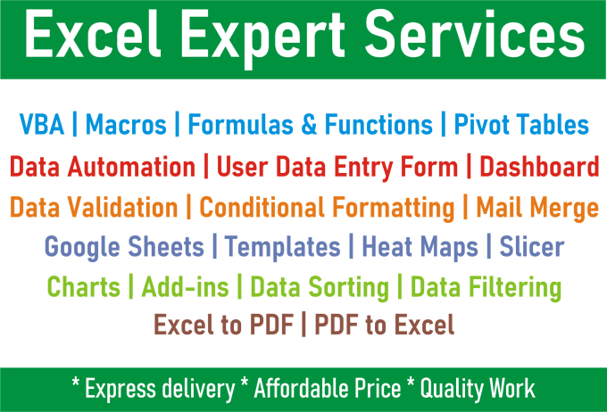 Gig Preview - Provide excel vba macro expert services