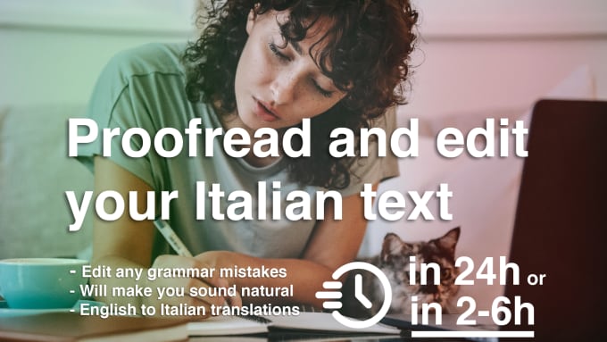 Gig Preview - Proofread your italian text in 24h or 2h