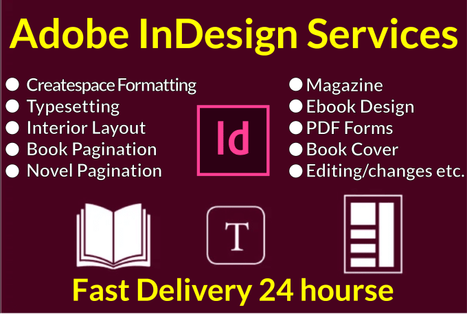 Gig Preview - Do book, magazine, ebook in adobe indesign within 24 hours