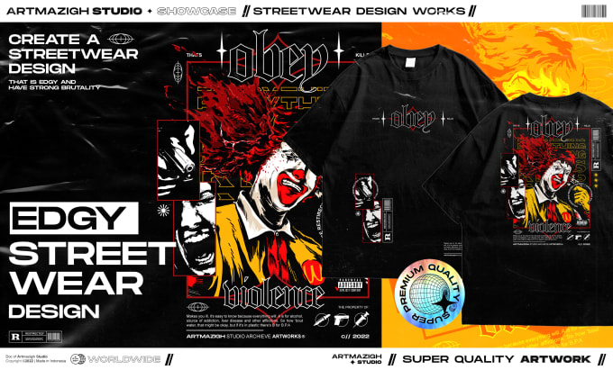 Gig Preview - Streetwear graphic design in y2k design and brutalizm