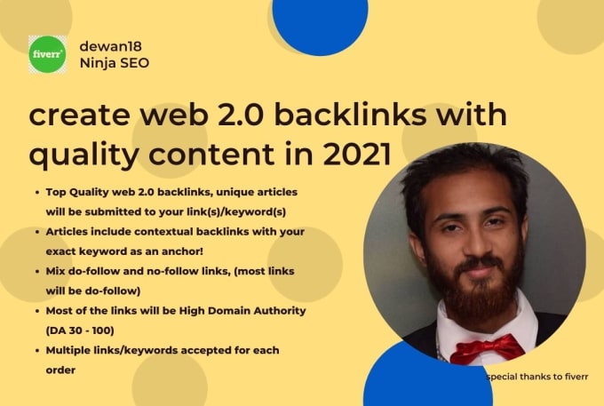 Gig Preview - Create web 2 0 backlinks with quality content