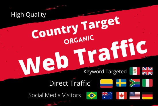 Gig Preview - Send country target real organic web traffic