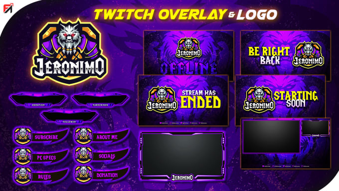 Bestseller - design logo and professional twitch overlay package