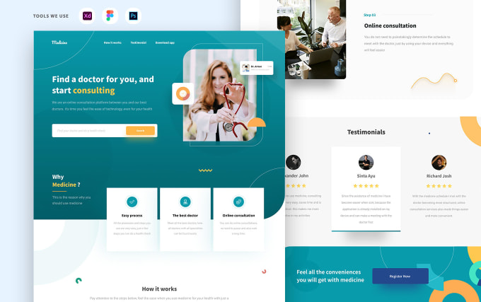 Gig Preview - Design eye catching landing pages, websites figma design