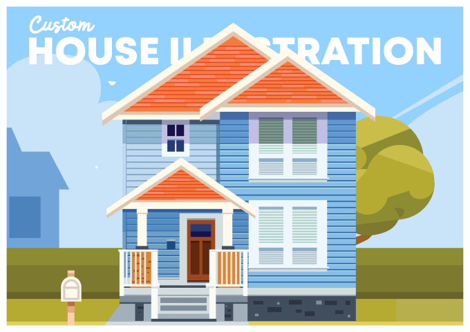 Gig Preview - Draw an illustration of your house in flat vector style