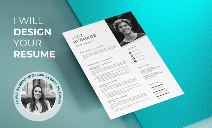 Gig Preview - Design modern, professional resume, CV, portfolio in canva