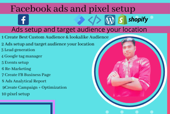 Gig Preview - Do facebook ads manager and pixel setup ads campaign