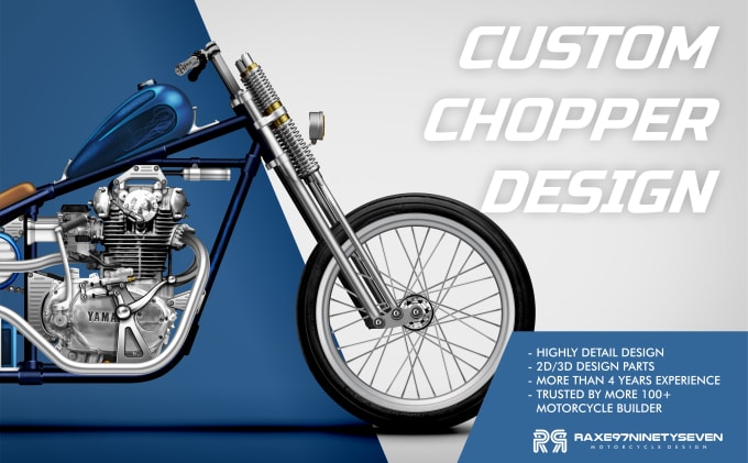 Gig Preview - Design sketch your custom chopper motorcycle build