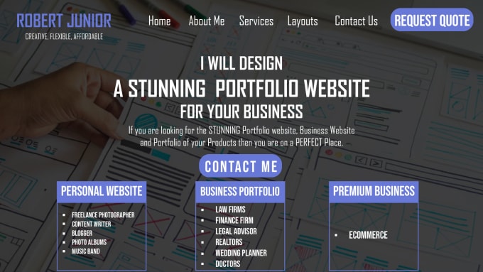 Gig Preview - Design a stunning  portfolio website for your business