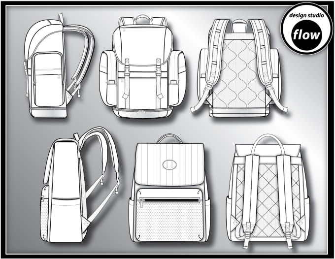 Gig Preview - Create a detailed backpack design to your specifications