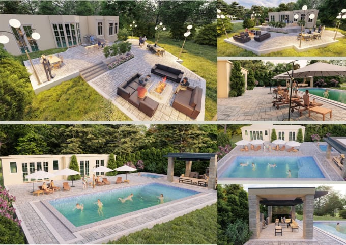 Gig Preview - Design your landscape or outdoor environment, 3d modeling, image rendering