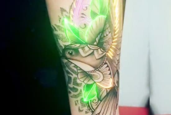 Gig Preview - Make a dynamic neon animation on your tattoo videos