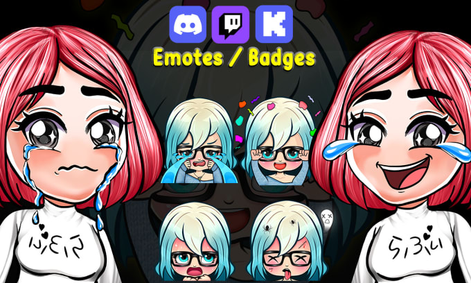 Gig Preview - Design amazing custom animated twitch emotes, kick, tiktok, discord in chibi