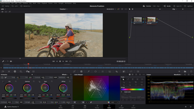 Gig Preview - Edit, color grade video with davinci resolve