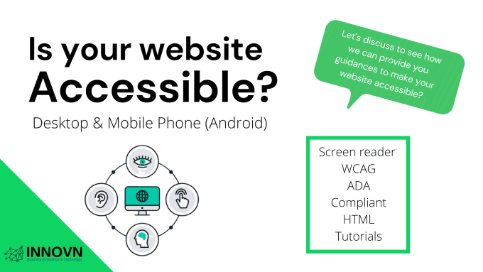 Gig Preview - Perform web accessibility audit, wcag, ada, report, testing, report