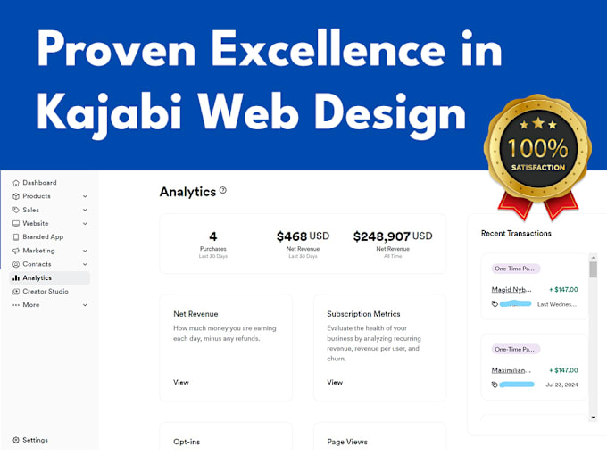 Gig Preview - Develop kajabi landing page, sales page, kajabi website, kajabi course website