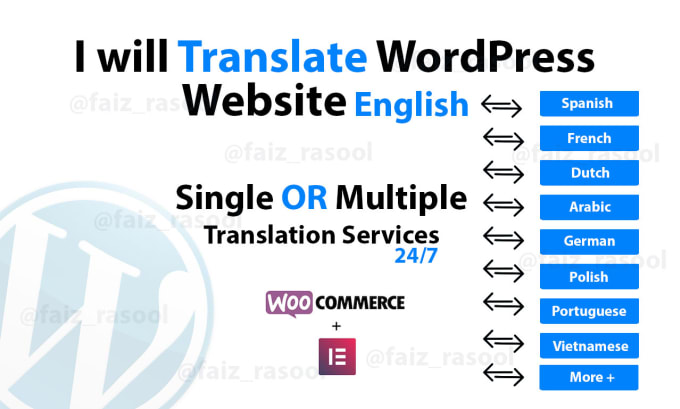 Gig Preview - Translate english to any language wordpress website