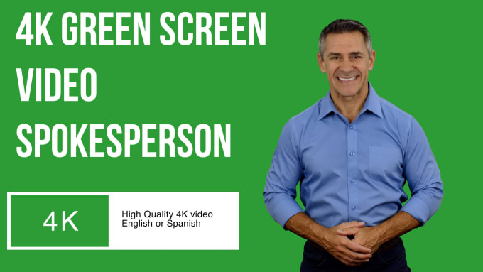 Gig Preview - Be your 4k green screen spokesperson in spanish or english