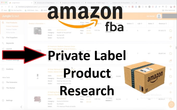 Gig Preview - Amazon product research , fba private label product hunting