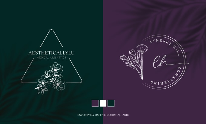 Gig Preview - Make feminine hand drawn botanical spa boho logo with a branding kit