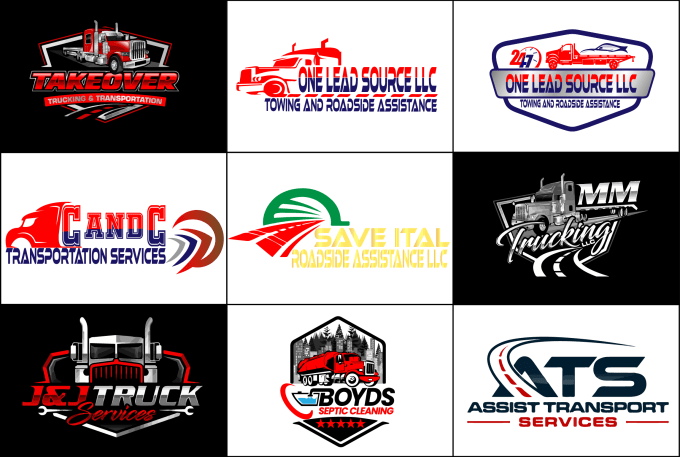 Bestseller - design towing auto trucking, transport, and logistics logo