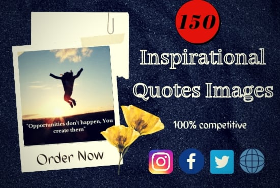 Gig Preview - Create 150 motivational quotes image with your logo