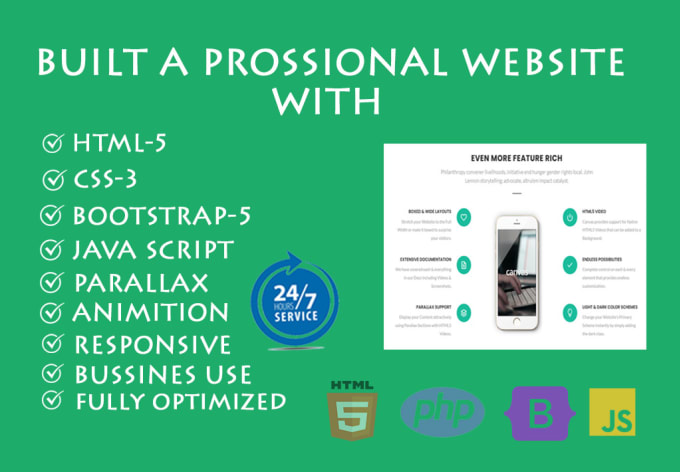 Gig Preview - Build pro quality website with HTML5, css3, bootstrap5