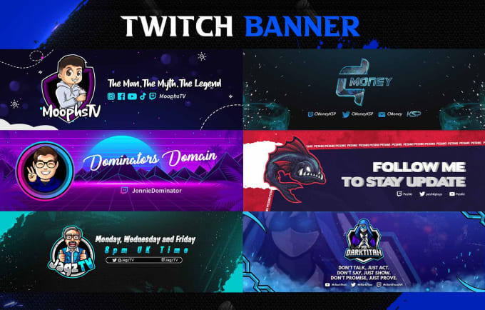 Gig Preview - Custom banner design for kick, twitch, facebook, youtube or twitter