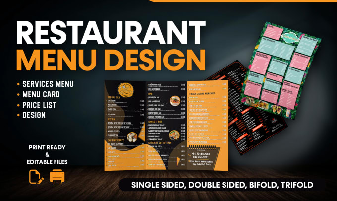 Gig Preview - Design professional restaurant flyer, trifold menu or menu card