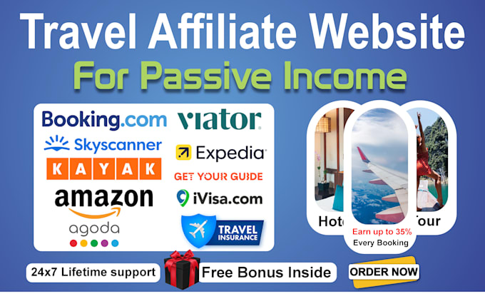 Gig Preview - Create travel affiliate automated website for unique passive income