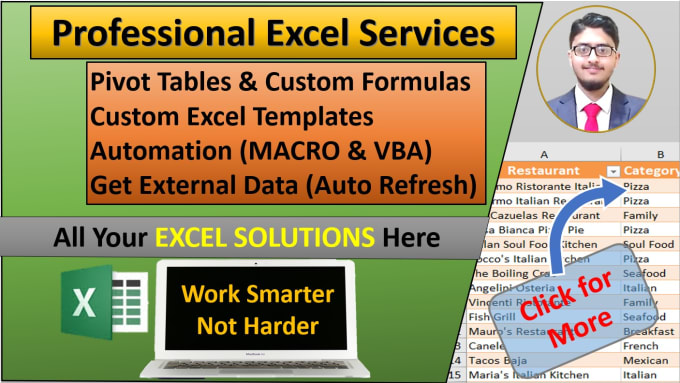 Gig Preview - Create professional excel templates, do macros, vba, formulas, excel automation