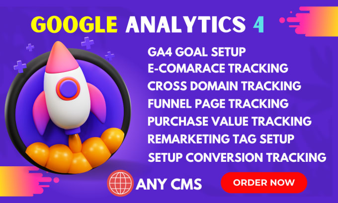 Gig Preview - Do fix or google analytics 4 setup, ga4 ecommerce tracking, ga4 via GTM